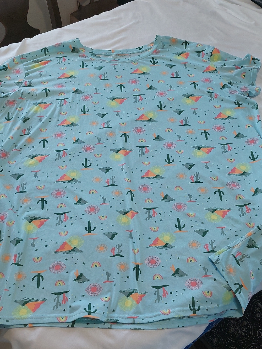 Light Blue Desert Print Lounge Wear.Size 1x .Soft And Comfy
